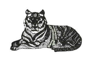 A Zentangle Tiger for Practical Embroidery Projects