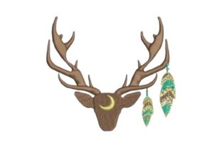 Antlers Feathers: A Versatile Boho Embroidery Design